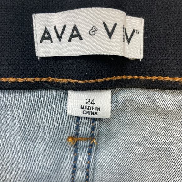 Ava & Viv Women's High-Rise Skinny Jeans Medium Wash Stretch Size 24 - Picture 6 of 7